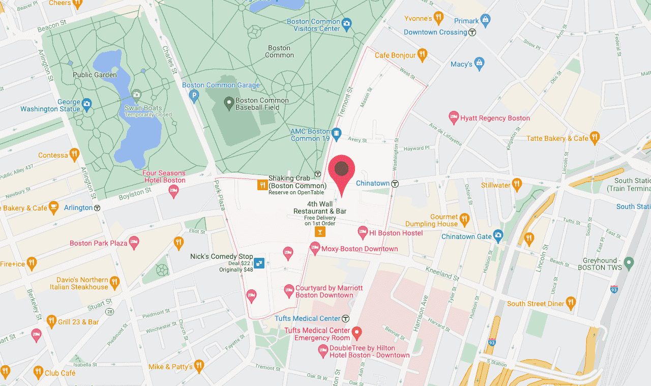 Boston Theater District Map